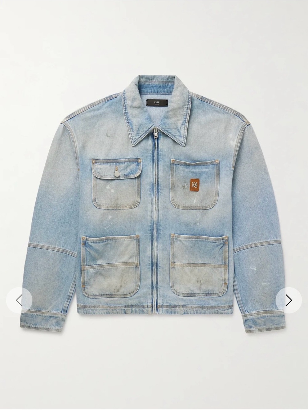 Amiri logo-patch denim jacket Sz xl